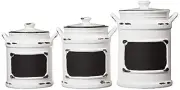 American Atelier Vintage Canister Set 3-Piece Ceramic Jars Chic Design with Lids
