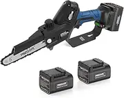 6' Mini Chainsaw w/Automatic Lubrication, Professional Cordless Chainsaw wtih 500W 16.8V 2x4Ah Battery, Battery Chainsaw for Orhcards, Vineyards and Garden