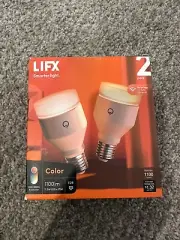 New LIFX Color Bulb 2 Pack A19 1100 lumens WiFi Smart LED E26 HB2LHLA19E26US