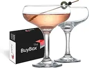 the mask el turko Champagne Cocktail Saucers Glasses Set of 6, Elegant Coupe Cocktail Glasses, Handmade Martini Glasses, Long Stem Glassware (9oz/270ml) (2 Pcs (9oz)), Bistro2