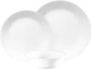 12PCS Corelle Dinnerware Livingware Set, Winter Frost White Classic Plates Bowls