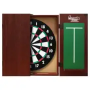 Formula Sports Dart Board Game 15 inch and Mahogany Cabinet Set