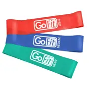 3pc GoFit 24cm Power Loop Fitness Workout/Strength Training Resistance Bands Set