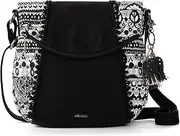 [Sakroots] Foldover Crossbody Bag in Cotton Canvas, Multifunctional Purse with Adjustable Strap & Zipper Pockets