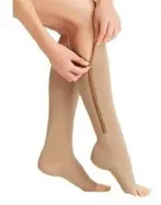 Xfit Womens Size S/M Nude Zip Up Open Toe Compression Socks