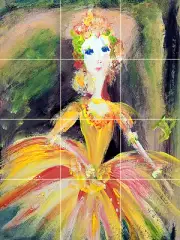 Contemporary England Artist Mural Ceramic Ballet Backsplash Bath Tile #157