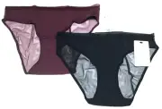 small - NWT Lively plum & black mesh back bikini panty lot $30 value (b141)