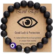 [Glemay] Evil Eye Bracelet for Men Natural Stone Bracelet Protection Good Luck Amulet for Boy