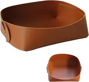 [Whyzsjnclg] Catchall Tray, Key Bowl, 7 x 6 x 2.4 PU Leather Catchall Tray, Simple Style Entryway Catch All, Table Catch All Bowl, Key for Entryway Table, Nightstand Organizer for Jewelry Wallet