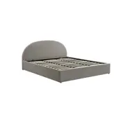Foret Bed Frame Queen King Base Arched Platform Fabric Gas Lift Storage Wood