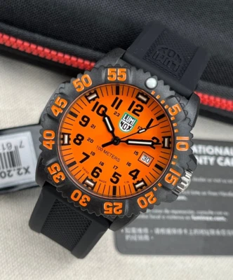 Luminox G Sea Lion Orange Dial Men's Military Watch Date Indicator X2.2059.1