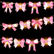Pink Bow String Lights for Bedroom Coquette Nursery Room Decor Bow Party Decorat