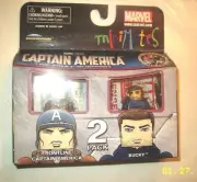 MARVEL STUDIOS FRONTLINE CAPTAIN AMERICA FIRST AVENGER & BUCKY MINIMATES 2 PACK