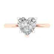 1.9ct Heart Anniversary Promise Engagement Bridal Statement Ring 14k Rose Gold