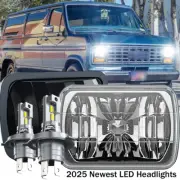 For 1982-2012 Ford E-150 E-250 E-350 Van Pair 5x7 7x6" LED Headlights Hi-Lo DRL (for: Peugeot)