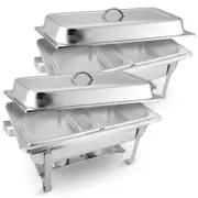 SOGA 2X 4.5L Dual Tray Stainless Steel Chafing Food Warmer Catering Dish