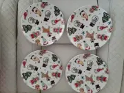 St. Nicholas Square 9" Holiday Cookie Shapes Salad Plates - Holiday Christmas