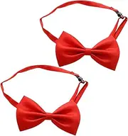 [CALLARON] 2pcs Polyester Bow Tie for Men Pre-tied Tuxedo Accessory for Weddings and Graduations for Comfortable Fit for Groom and Academic Attire
