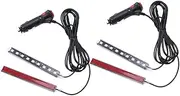 Zerodeko 2pcs Car Footwell Led Strips Single Mood Lighting for Car Interior Decor Simple Install Universal Fit