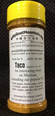 Taco Blend Gourmet Spice Billy Goat Mountain Seasoning Herbs healthy recipes