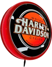 Harley Davidson Motor Cycles LED Bar Lighting Wall Sign Light Button Red