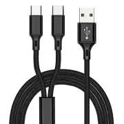 2PC 2 IN 1 2.5A Type C Micro USB Fast Charging Data Cable