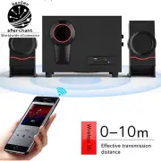 2.1 Bluetooth Home Theater Speaker System, Wooden Surround Sound for TV & PC
