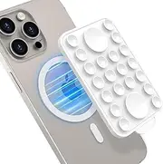 RUNGOS Magnetic Suction Cup Phone Mount for Magsafe [Powerful N54 Magnet] [2+20 Upgraded Strong Suction Cups] Silicone Suction Phone Case Mount, Grip Holder for Selfies and Videos, Phone Accessories