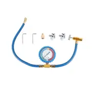 R134A Refrigerator Freon Recharge Hose Kit, R134A AC Refrigerant Charging Hose Gauge, Piercing Valve Hose Refrigerant bluesilver