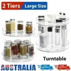 2 Tiers Lazy Susan Organizer Turntable Spice Rack Storage for Kitchen Jar Holder