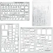 Architectural Drafting Templates House Plan Design Furniture Template 1/4 Scale