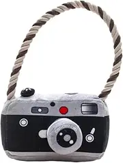 AIMALL Vintage Camera Design Plush Knot Dog Toy, Interactive Chew and Tug Toy, Soft Yet Durable with Sturdy Rope, 5.9x3.15x2.36 Inches