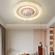 Ceiling Fan with Lights Round Fan Lamp with Remote Control Led Pendant Light Fan for Living Room Dining Room Ceiling Light