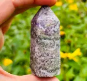 PURPLE SPHALERITE Mini Tower Point Natural Crystal Decoration Carving 68mm