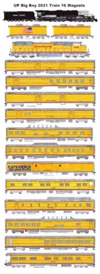 Union Pacific Big Boy #4014 2021 Train Full Set 16 magnets Andy Fletcher