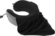 iplusmile Travel Neck Pillow with Hood Memory Foam Travel Pillow for Airplane Car Compact Portable Neck Support for Sleeping for Adults
