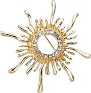 [TOGEVAL] 1pc Sun Brooch Clothing Accessory Moon Decorations Chain Brooch Sun Collar Brooch Decorations Retro Brooch Collar Retro Corsage Lapel Pin Alloy Golden