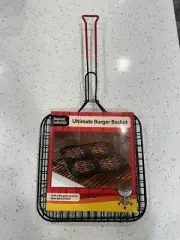 New Ultimate Grilling Basket Non-stick Wire 4 Burger Basket!