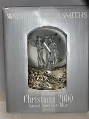 Wallace Silversmiths Christmas Snow Globe 2000 Musical Angel Estate Unused NIB