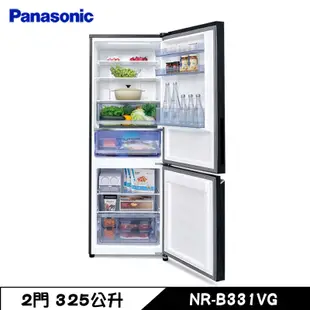 Panasonic 國際 NR-B331VG 冰箱 325L 2門 玻璃鏡面 鑽石黑