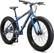 [Mongoose] Juneau Men and Womens Fat Tire Mountain Bike, 26x4-Inch Big Fat Wheels, 16-Speed Trigger Shifters, Adult Aluminum Mountain Frame, Blue