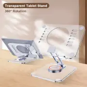 Transparent Foldable 360° Rotation Tablet Desk Stand Mount Holder For iPad Phone