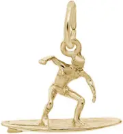 Gold-Plated Sterling Silver Surfer Charm by Rembrandt