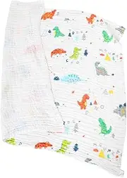 Kisangel Bath Towel Extra Soft Absorbent Gauze Towel for Newborns Multifunctional Bath Cute Cartoon Dinosaur Print