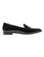 [Marcs] Tuxedo Loafers in Black Crinkle Patent