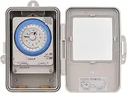 Mechanical 24 Hours Timer Switch IP53 ing Programmable Electrical Timer Switch Box AC 100-240V 15 Minutes Interval 96 Times ON/Off with Mounting Hole Cover