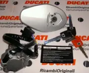 2002-07 most Ducati ignition lock red/black key code set LATE gas cap/seat lock