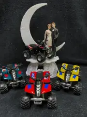 ATV off road WEDDING CAKE TOPPER 4 Wheeler Off Road Groom Top Bride fgurine fun