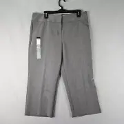 Nicole Miller Capri Dress Pants Womens Size 12 Gray Easy Care Minimal Basic Chic