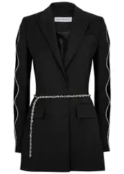 Mach & Mach Crystal-embellished Blazer Dress - Black - 14 14